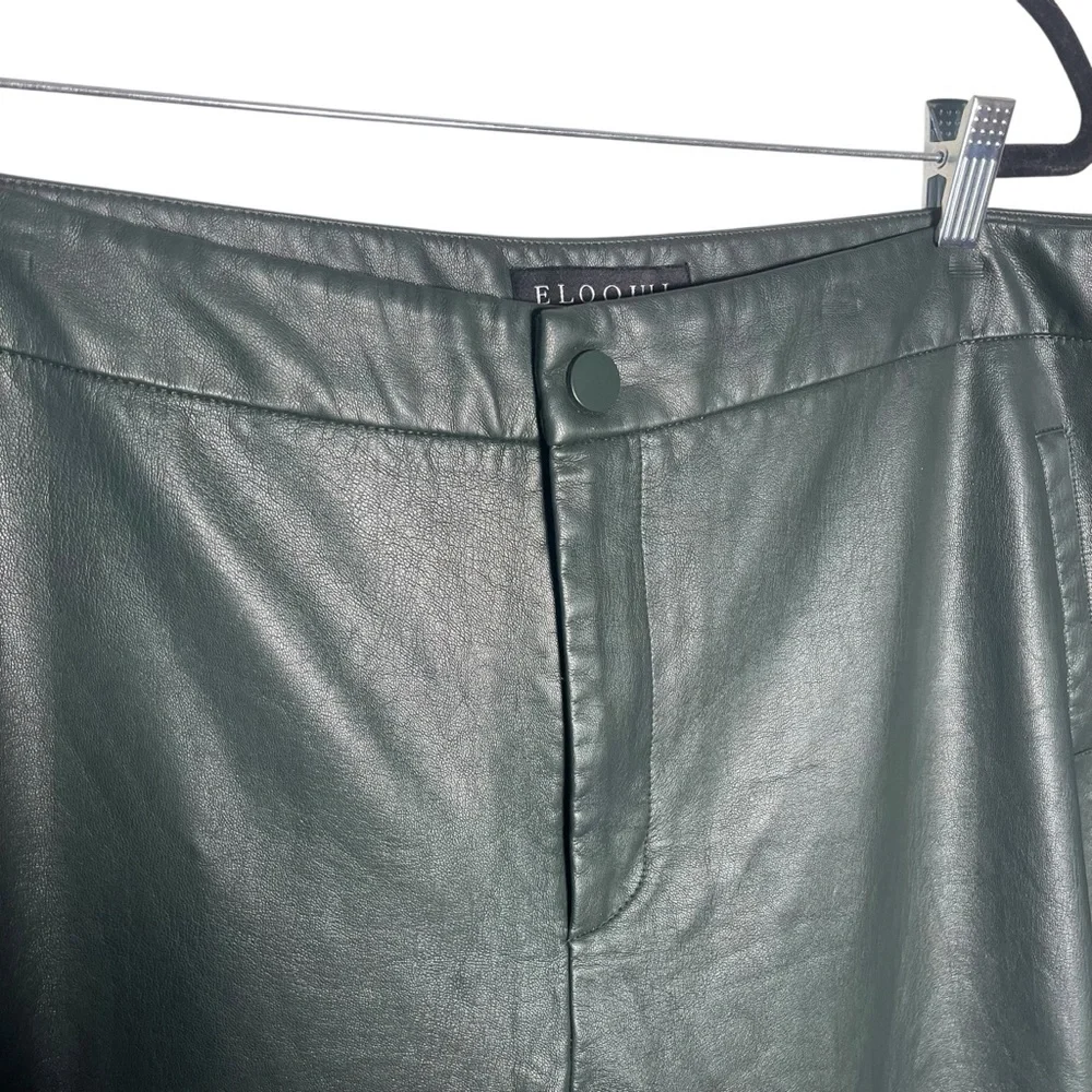 Eloquii Forest Green‎ Faux Leather Cropped Pants